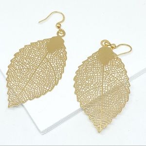 Gold Plated | Openwork Leaves Earrings D31